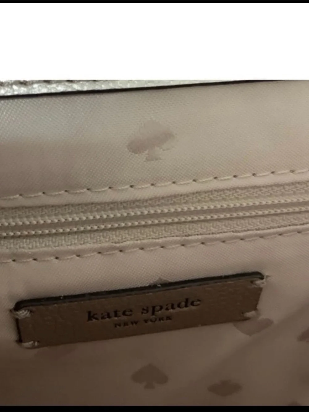 Kate Spade Metallic Champagne Maisie Patterson crossbody purse $359